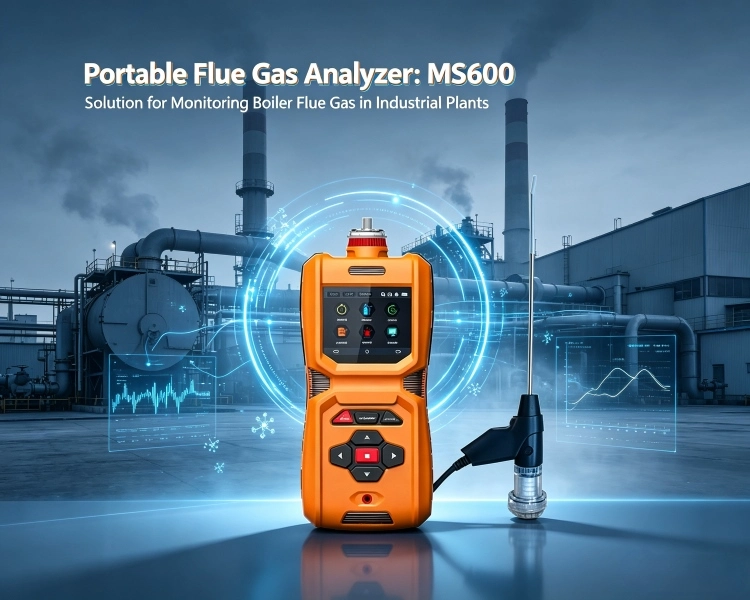 Solución para monitorear gases de combustión de calderas en plantas industriales | MS600-FG | Optimización de la combustión basada en datos duales de CO y O₂
